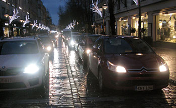 liikenneruuhka esplanadilla