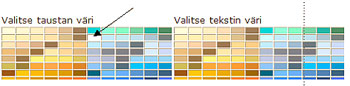 valitse värikartasta väri